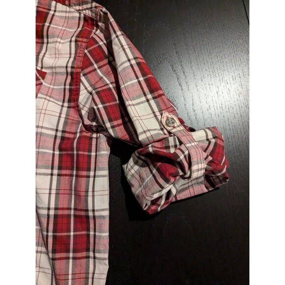 Lee Size XL 18-20 Western Style Shirt Boys Red Plaid Top Extra Large Button Up - Picture 3 of 4